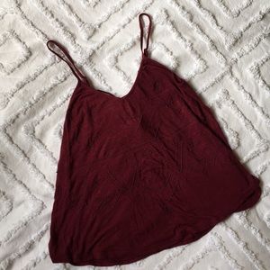 American Eagle Beaded Maroon Tank